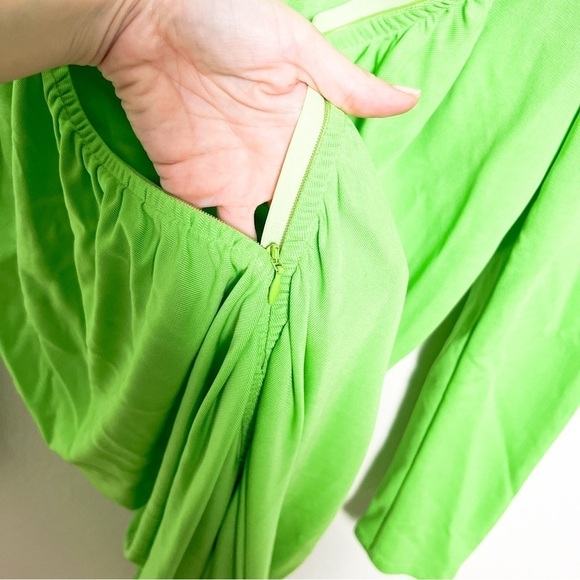 Givenchy Evening Ruched Crepe Dress in Jersey Green Gathered hidden zipper sz 40 - Picture 13 of 14